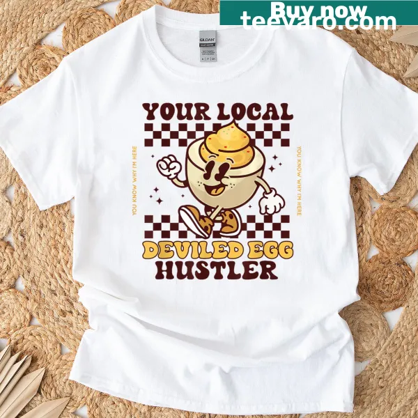 Funny Thanksgiving T-shirt featuring a humorous deviled egg illustration
