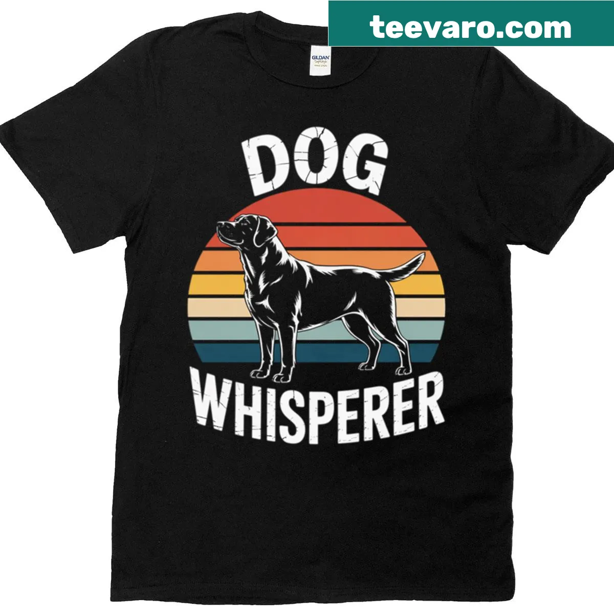 Dog Whisperer t-shirt with playful typography — on a men's t-shirt