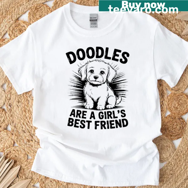 Funny dog-themed T-shirt with a Labradoodle graphic.