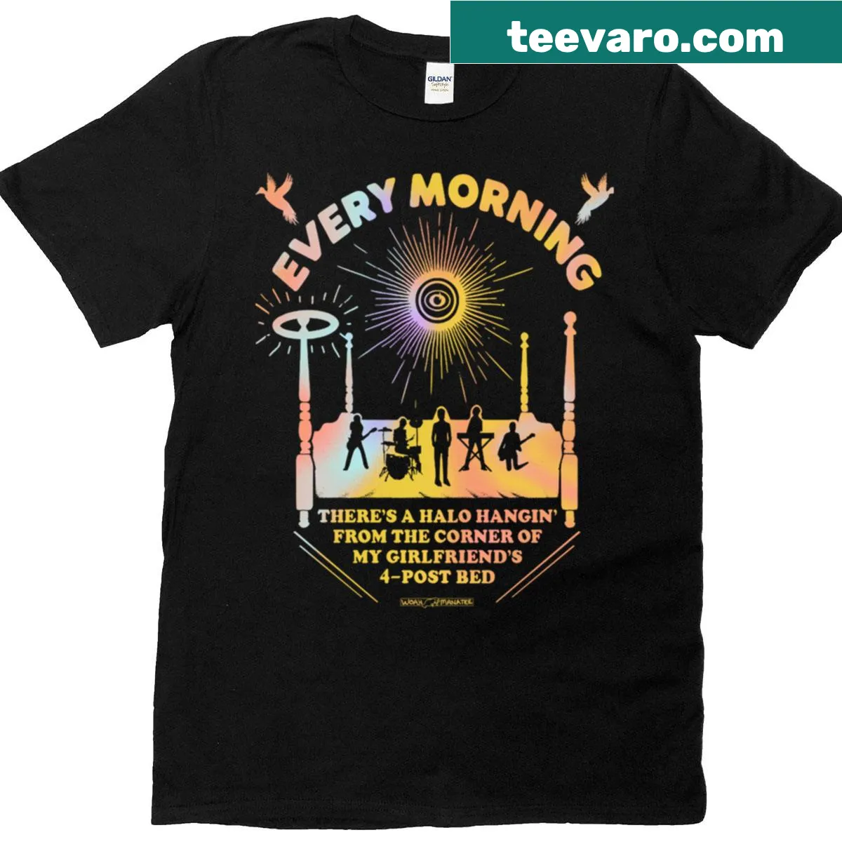 Inspirational T-shirt with the text: Every Morning Halo — on a men's t-shirt