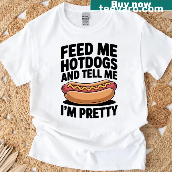T-shirt with funny hot dog phrase and playful typography
