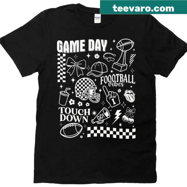 Retro college football game day T-shirt with nostalgic design.