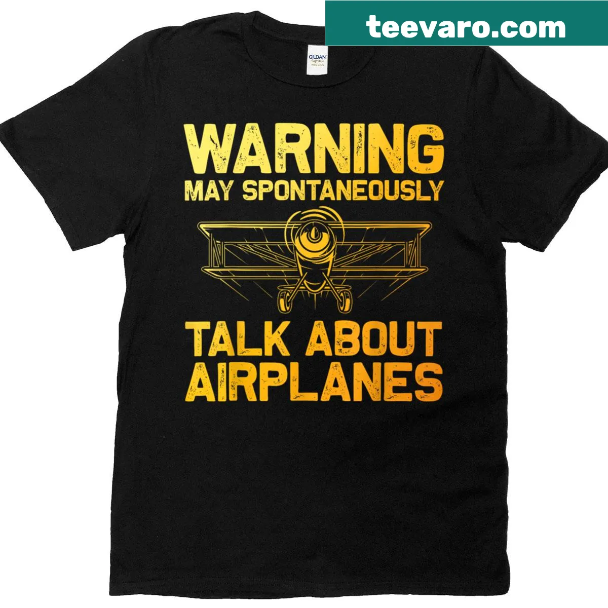 Humorous airplane-themed graphic shirt for aviation lovers — on a men's t-shirt