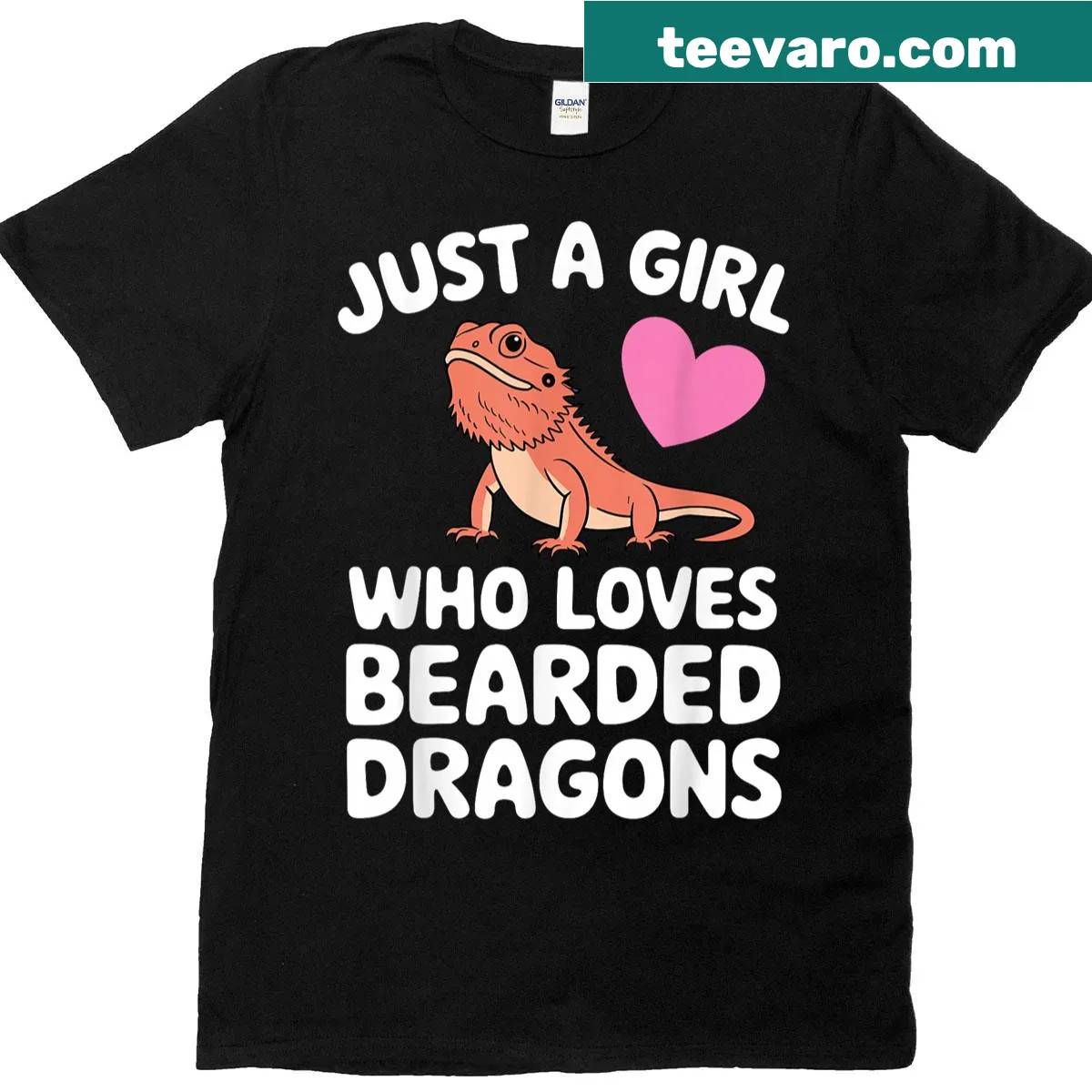 Funny bearded dragon illustration T-shirt for reptile lovers — on a men's t-shirt