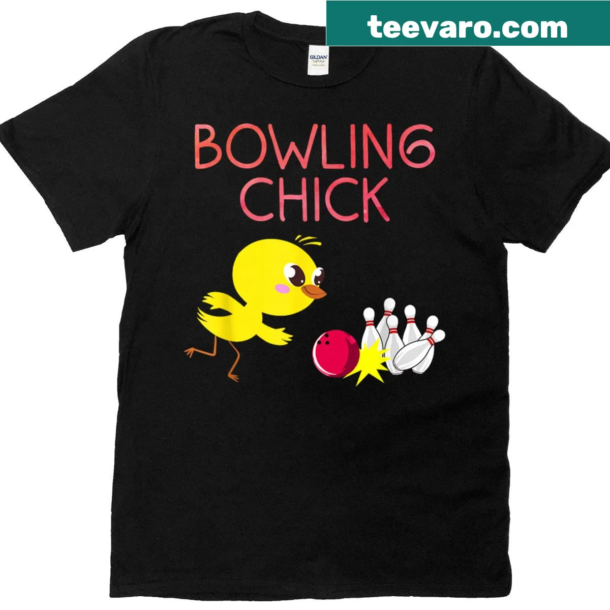 Humorous T-shirt for women featuring a bowling design. — on a men's t-shirt