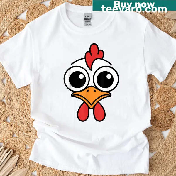 Cartoon rooster with big eyes, perfect for Halloween fun.