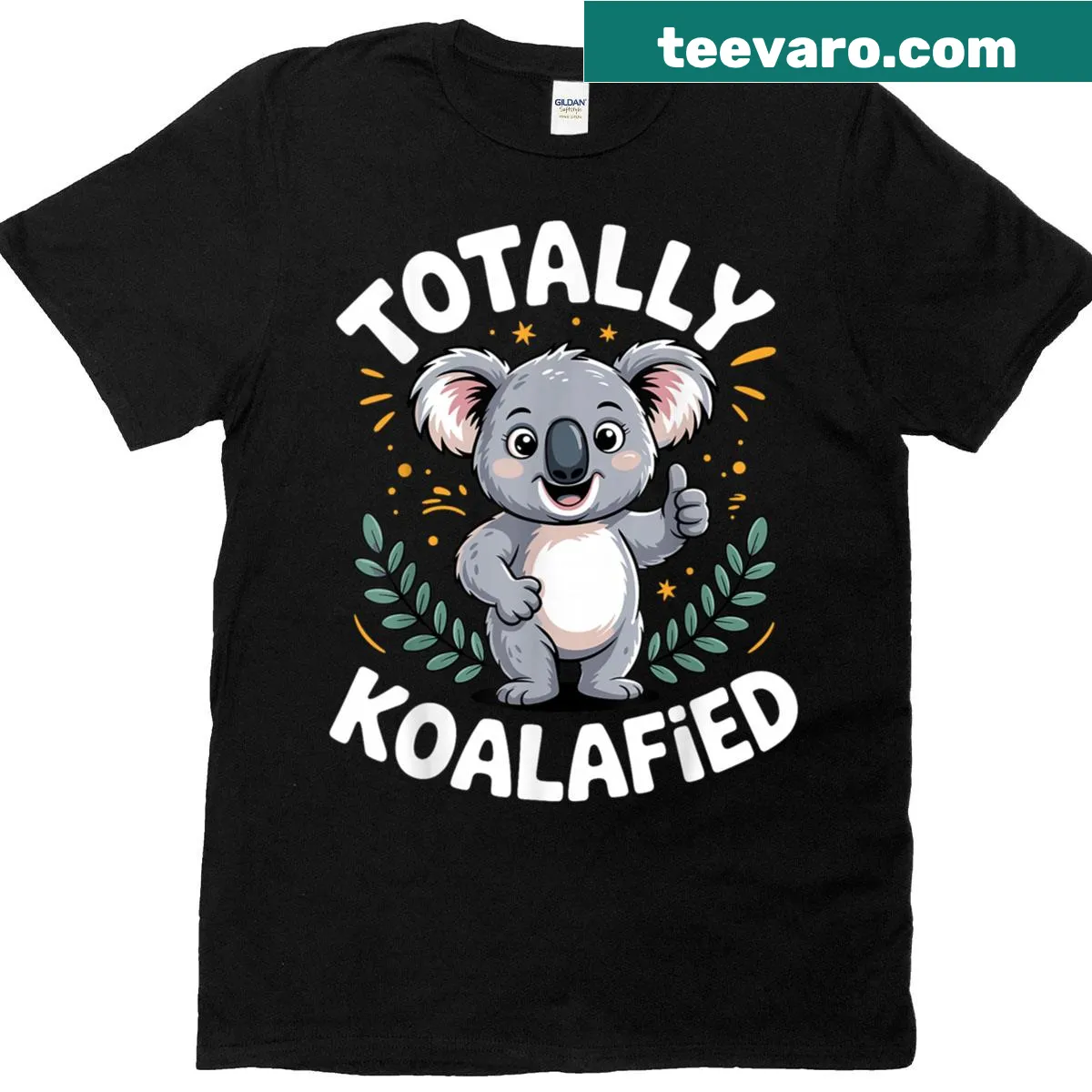 Funny koala t-shirt with playful illustration — on a men's t-shirt