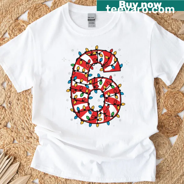 Funny Number 6 Christmas meme design on a festive tee.