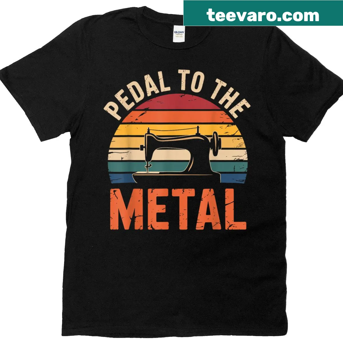 Playful quilting-themed T-shirt with humorous sewing illustrations. — on a men's t-shirt
