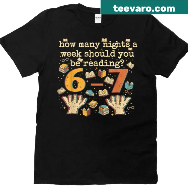 Retro T-shirt featuring '67 Six Seven' reading meme