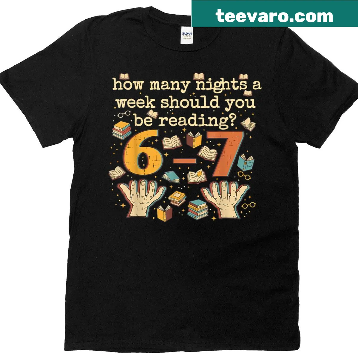 Retro T-shirt featuring '67 Six Seven' reading meme — on a men's t-shirt