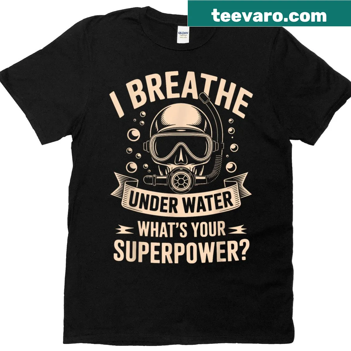 Playful scuba diving illustration for divers — on a men's t-shirt