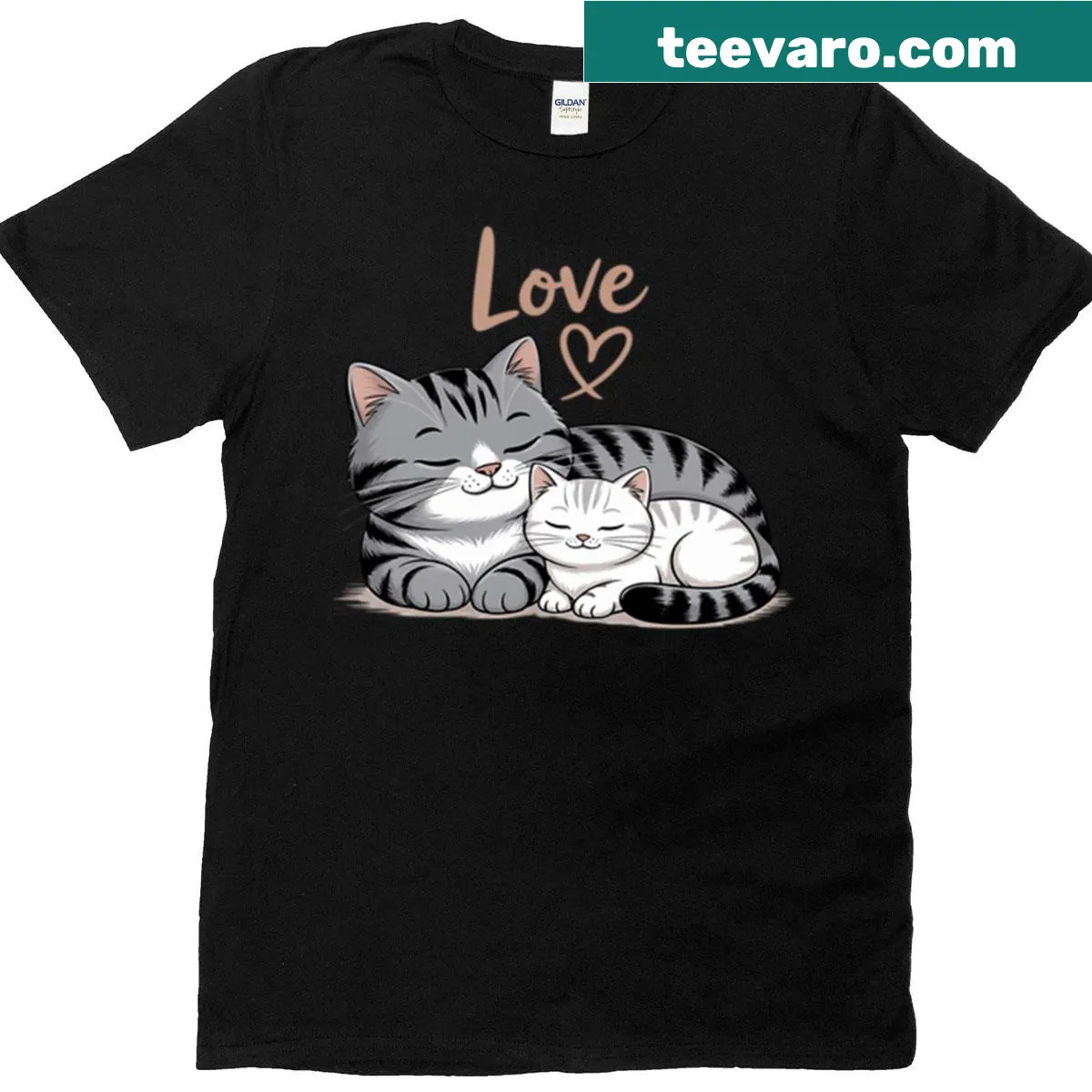 Adorable graphic celebrating cat parenthood and cuddles — on a men's t-shirt