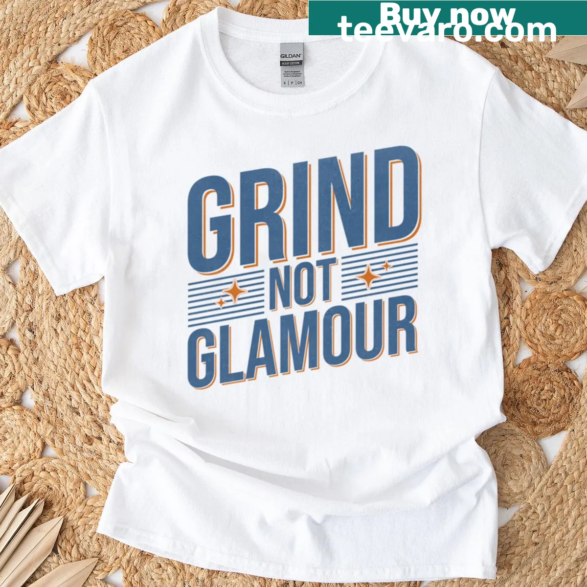 Distressed retro typography t-shirt with motivational quote — on a men's t-shirt