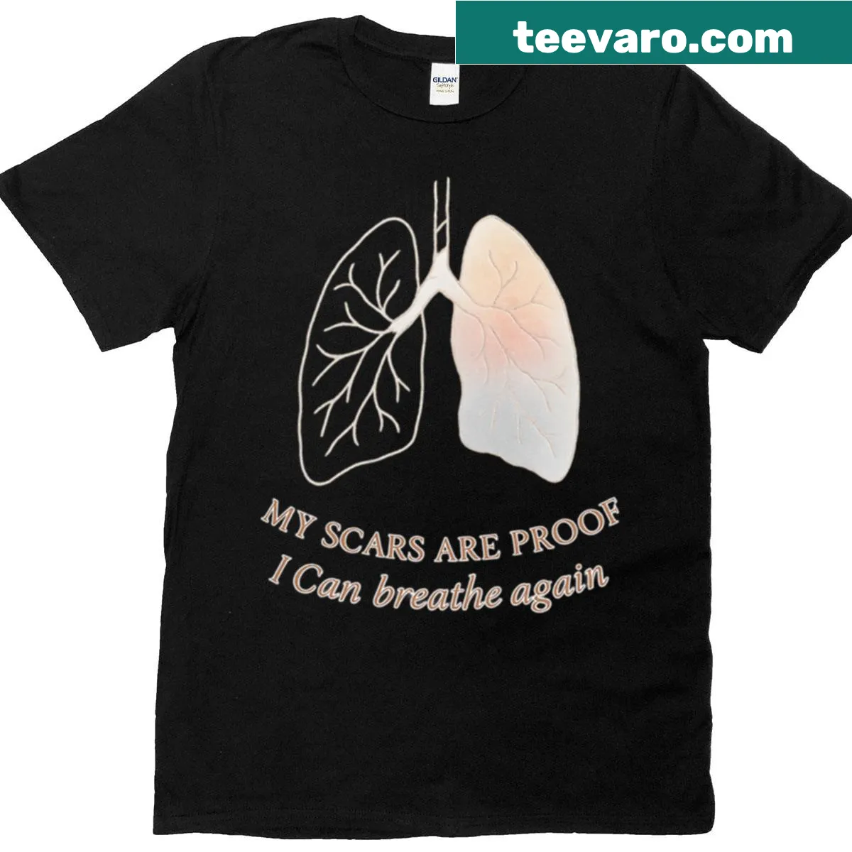Inspirational 'Healed Enough To Breathe' graphic t-shirt — on a men's t-shirt