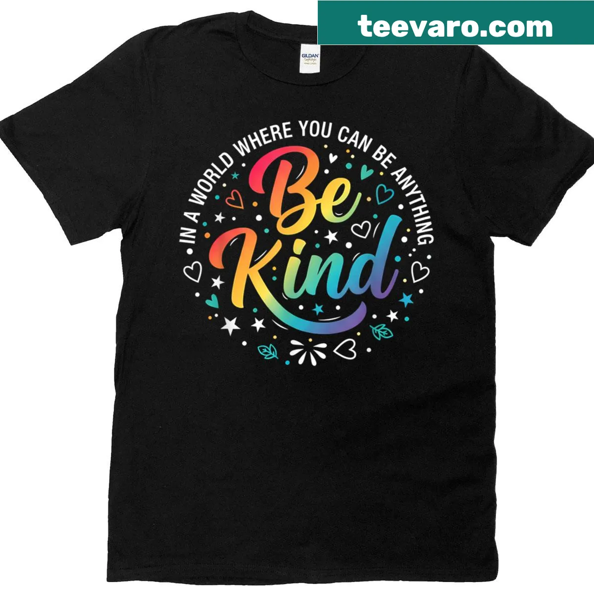 Floral kindness-themed t-shirt with 'I Choose Kindness' text — on a men's t-shirt