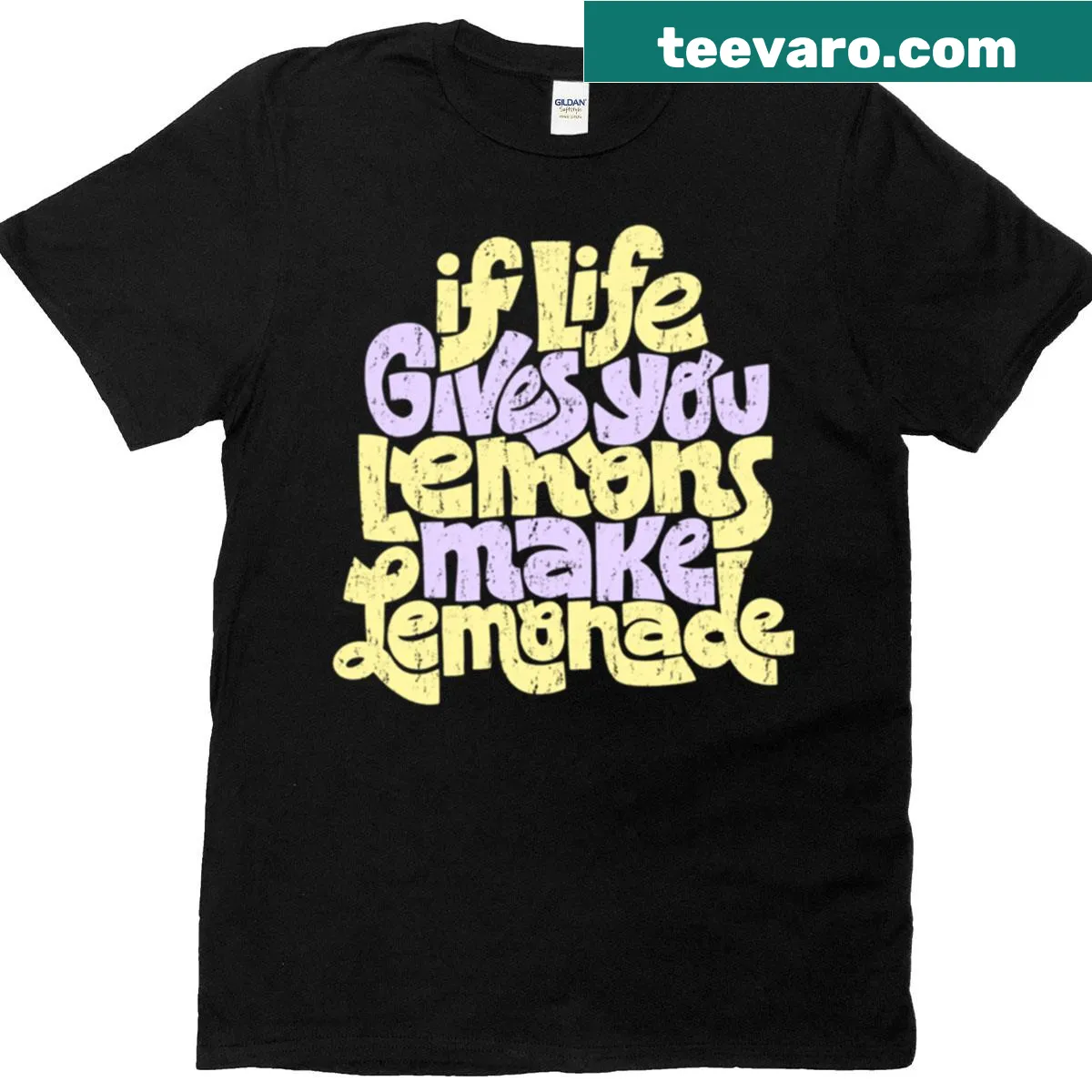 Inspirational shirt with the quote about making lemonade from lemons. — on a men's t-shirt
