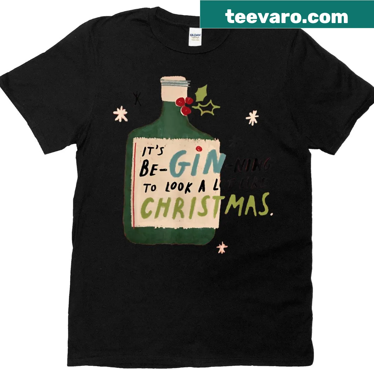 Funny cocktail-themed Christmas T-shirt design — on a men's t-shirt