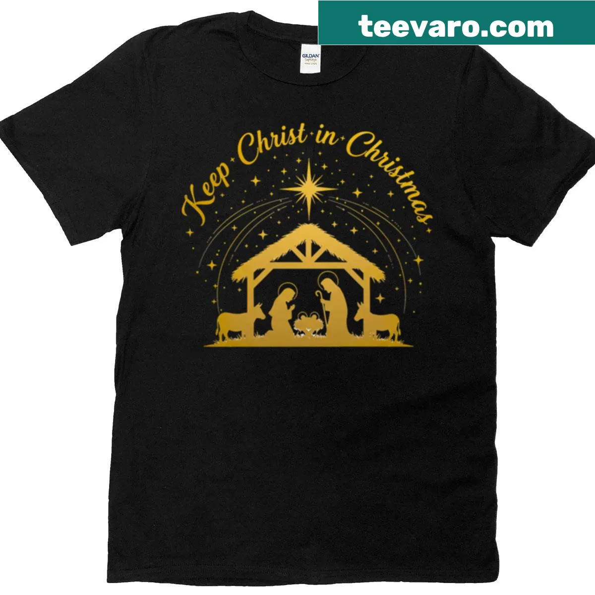 T-shirt with text 'Keep Christ In Christmas' in a simple design — on a men's t-shirt