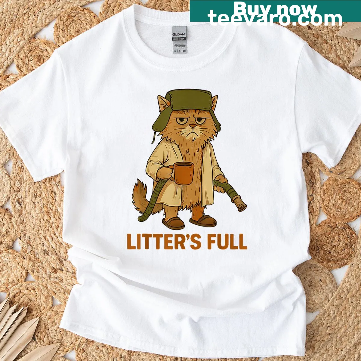 Humorous Christmas T-shirt for cat lovers with vintage design — on a men's t-shirt