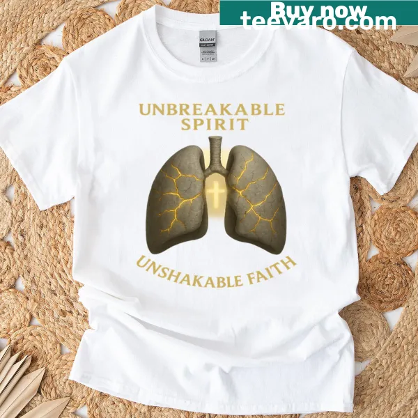 Inspirational T-shirt with the slogan Lungs Of Light Heart Of Faith