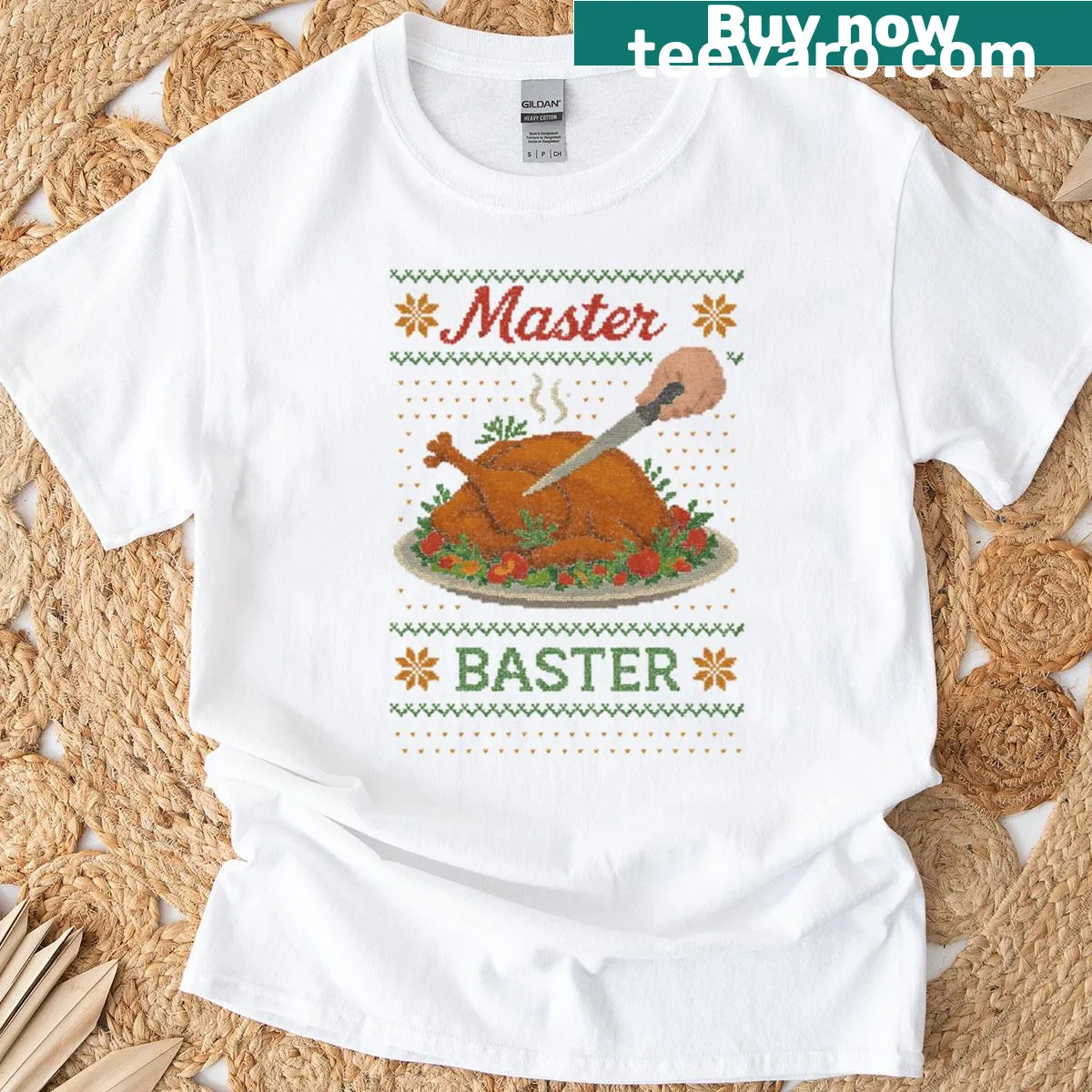 Humorous T-shirt featuring a funny cooking pun for Christmas — on a men's t-shirt