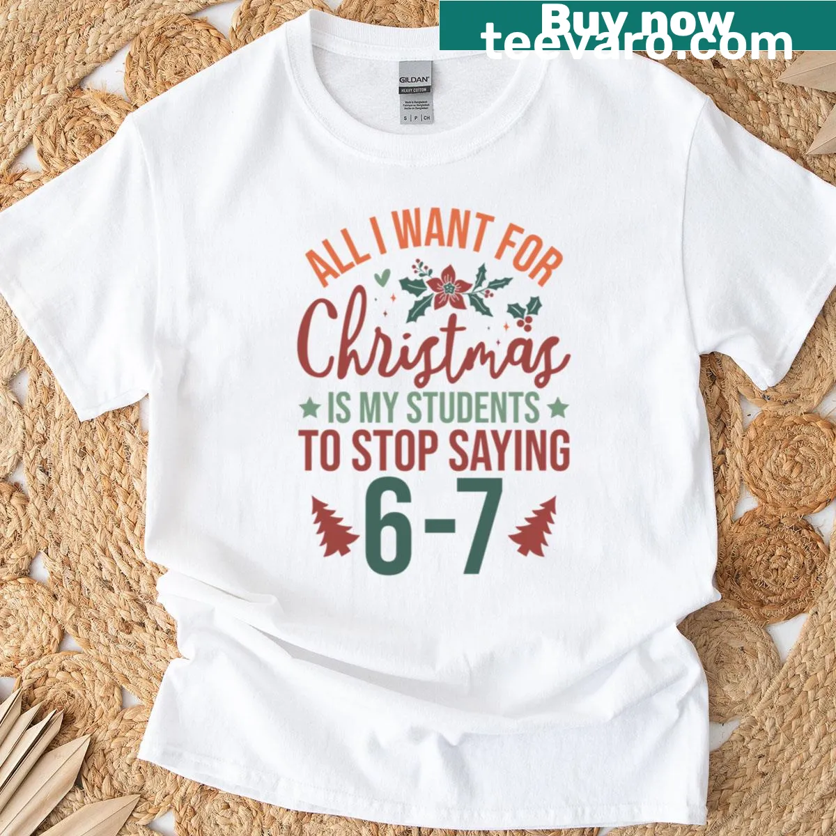 Funny Christmas T-shirt for math teachers with playful graphics — on a men's t-shirt