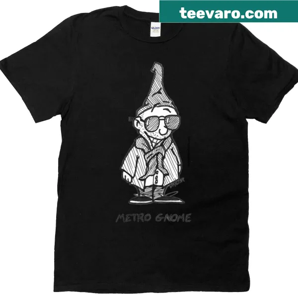 Playful illustration of a gnome with a metronome on a t-shirt.