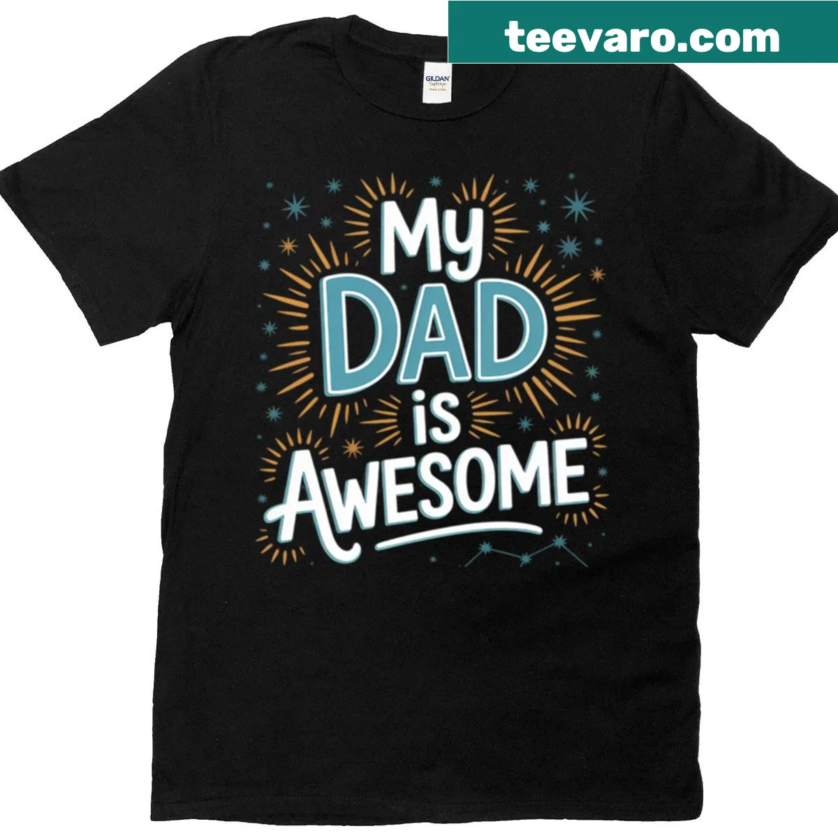 T-shirt featuring text 'My Dad Is Awesome' for proud children — on a men's t-shirt