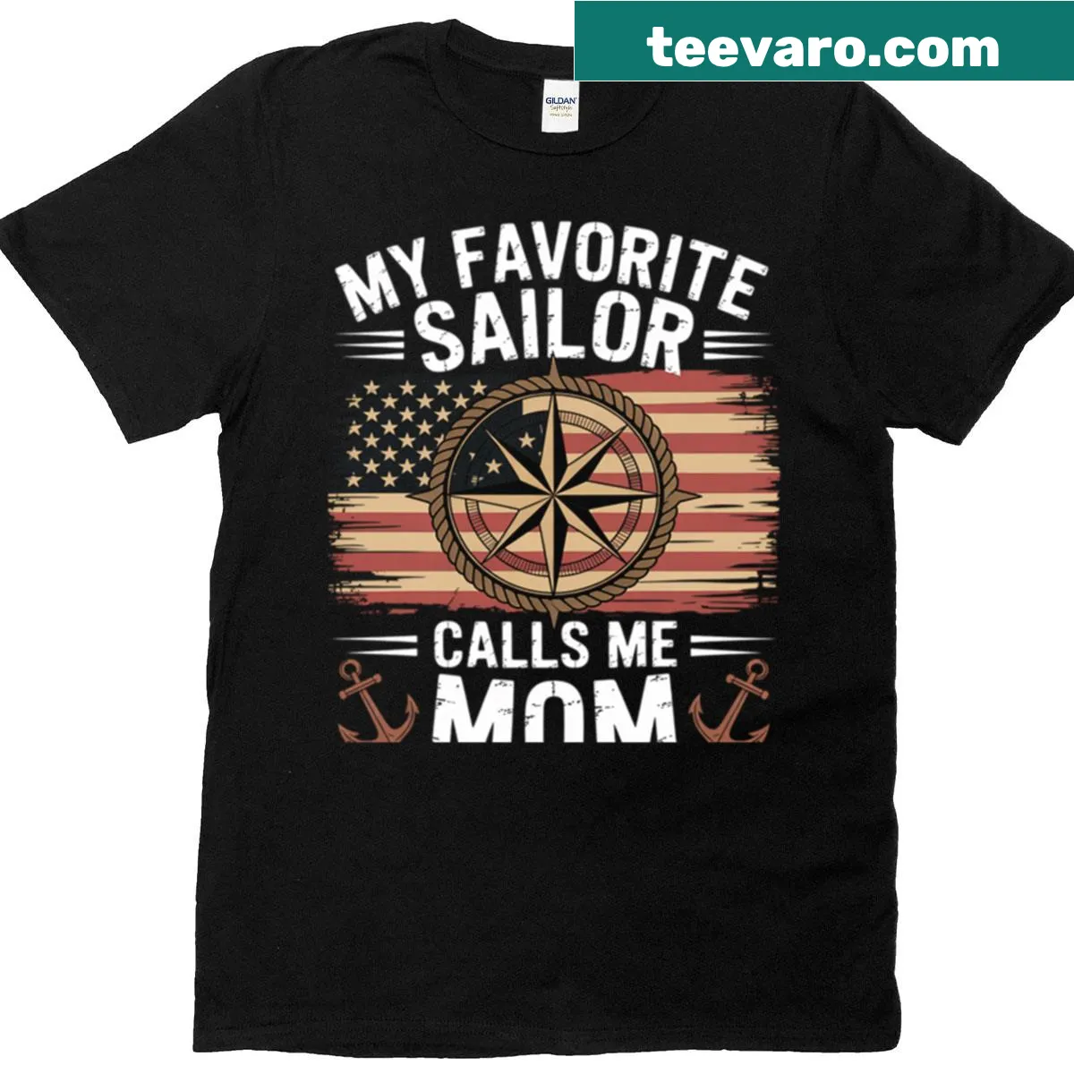 Proud mom T-shirt with text about sailor child — on a men's t-shirt