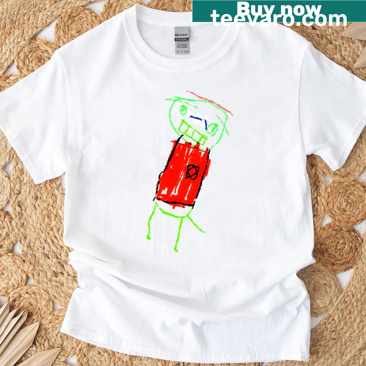 Illustration of a Nemarluk green ant on a T-shirt — on a men's t-shirt