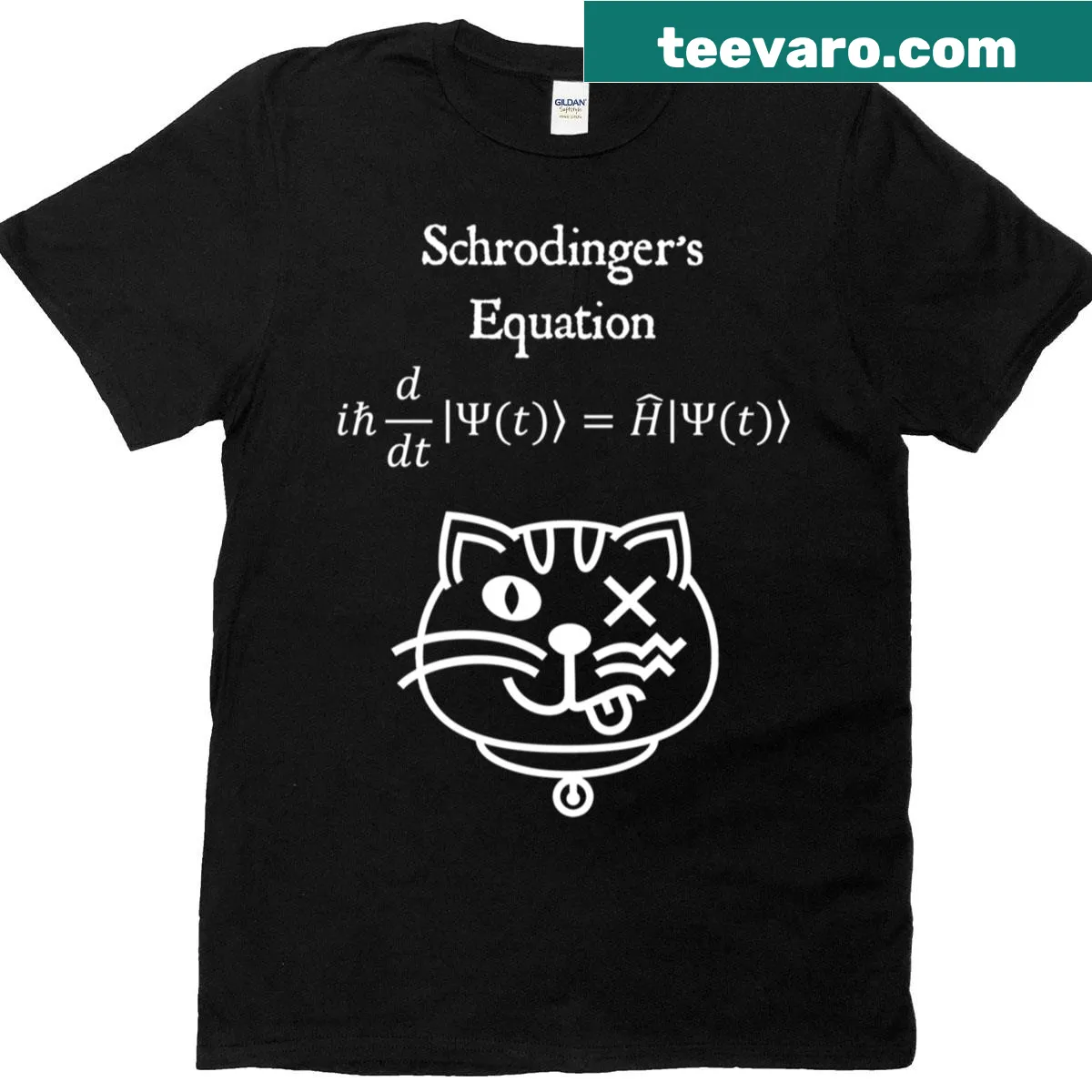 Vintage Schrodinger's Equation t-shirt for science teachers — on a men's t-shirt