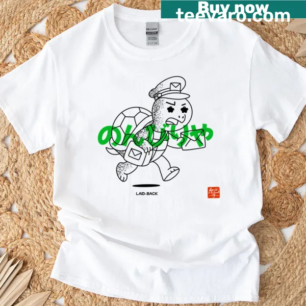 Whimsical illustration of a laid-back spirit on a t-shirt
