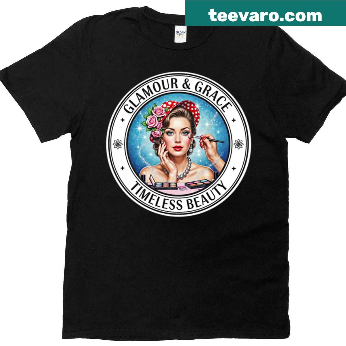 Vintage pin up girl illustration on a t-shirt — on a men's t-shirt