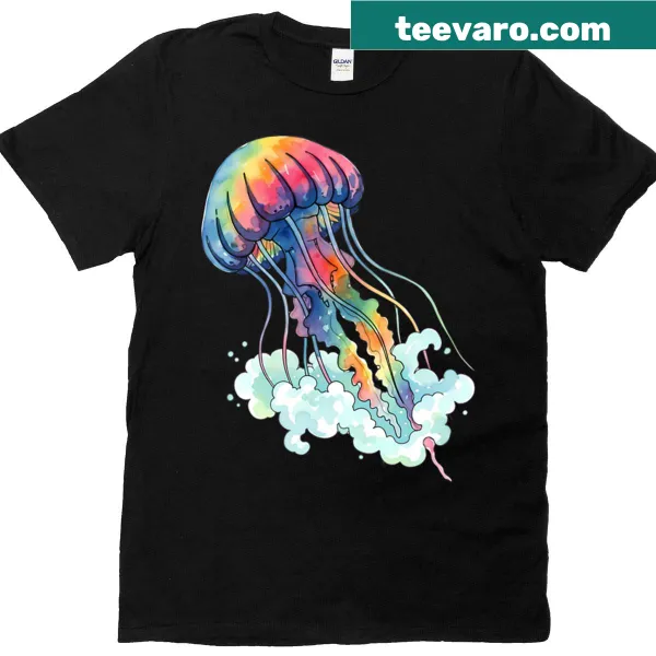 Watercolor t-shirt featuring a Portuguese Man O War