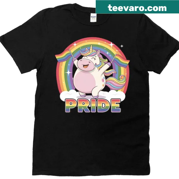 Unicorn T-shirt with rainbow design symbolizing LGBTQ pride