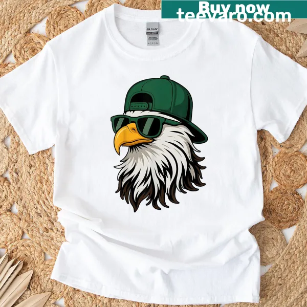 Cool eagle design with sunglasses on a vintage t-shirt