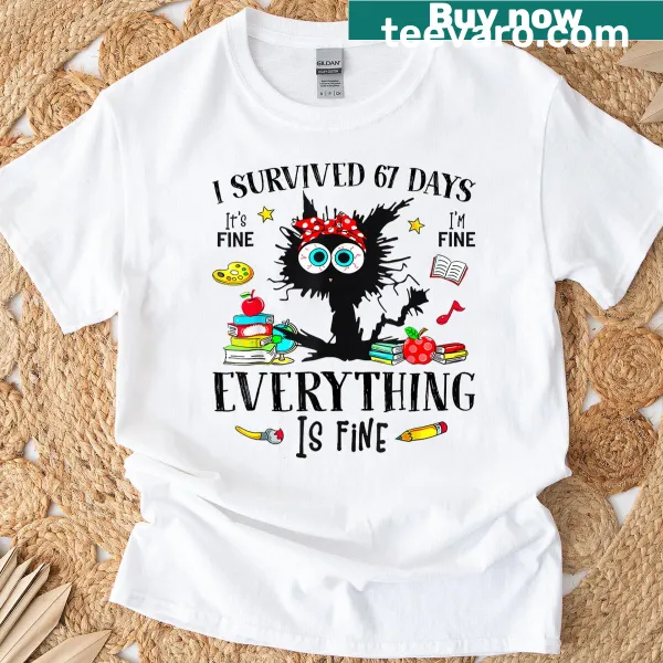 Graphic featuring the 'Six Seven' meme on T-shirt