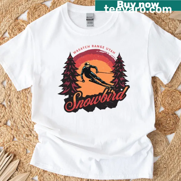 Scenic skiing design T-shirt for Snowbird Utah