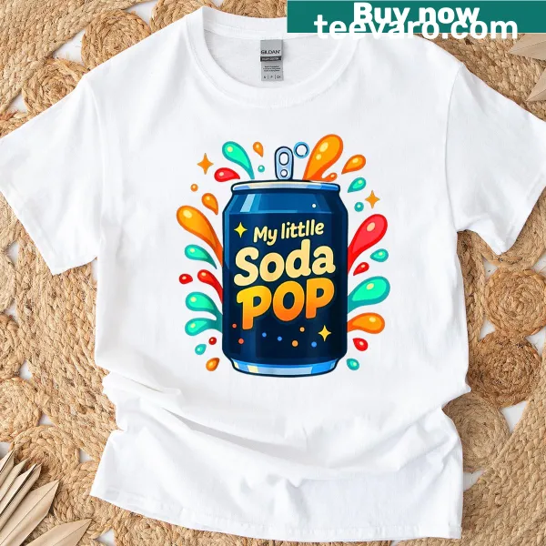 Cartoon splash of soda pop graphic on T-shirt