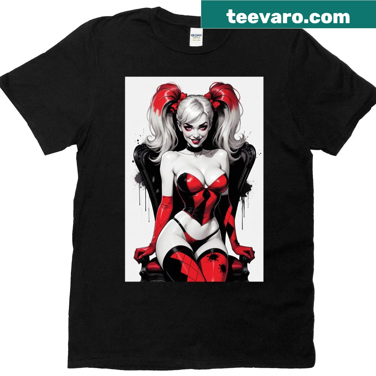 Silhouette design T-shirt inspired by harlequin patterns — on a men's t-shirt