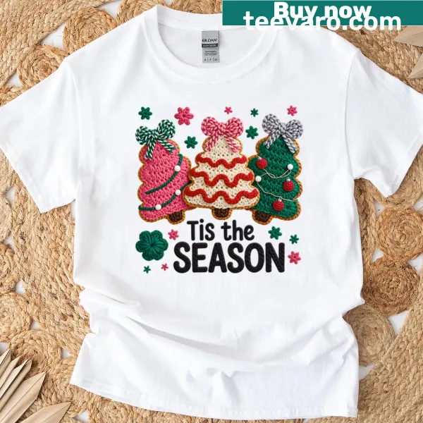 Festive holiday graphic on a T-shirt