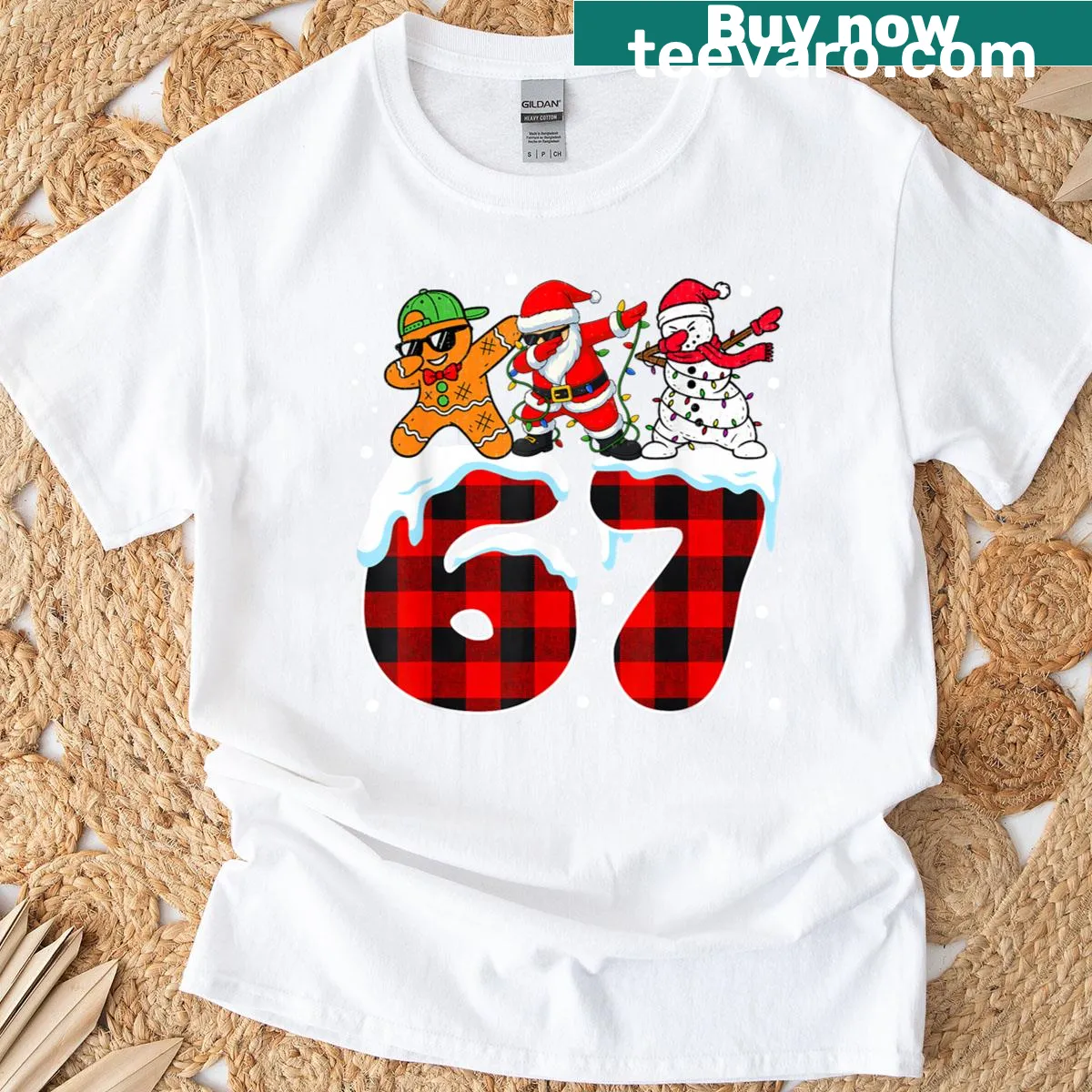 Funny T-shirt featuring a dabbing Santa meme — on a men's t-shirt