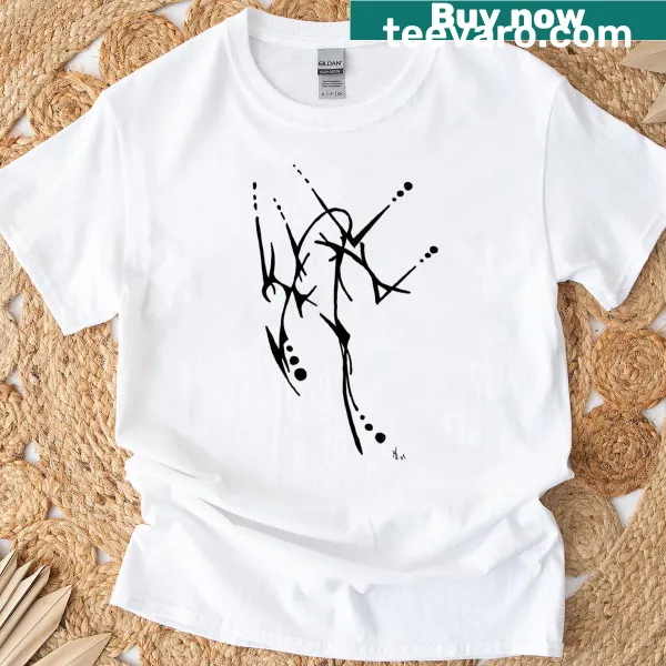 Edgy T-shirt with bold abstract typography design