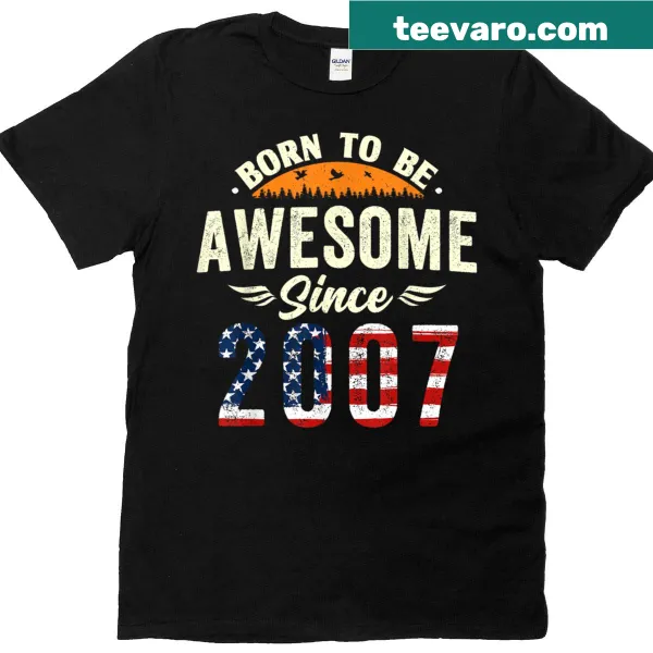 Vintage 2007 birthday T-shirt designed for 18-year-olds