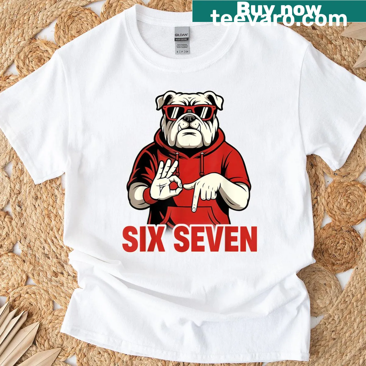 Vintage bulldog graphic t-shirt suitable for men, women, and kids — on a men's t-shirt