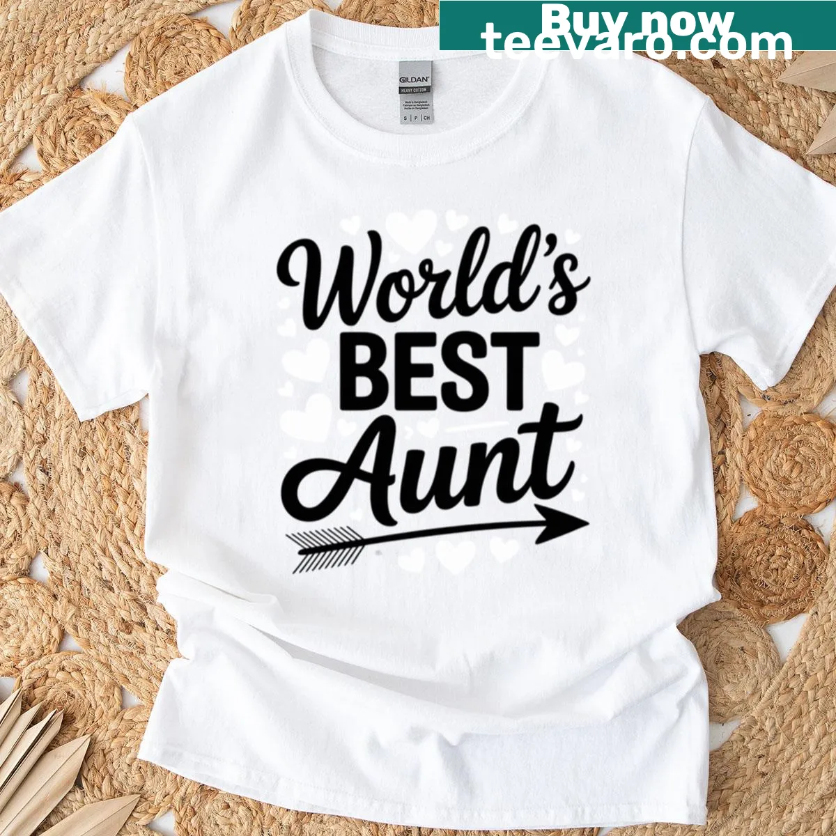 Typography shirt saying 'World's Best Aunt' — on a men's t-shirt