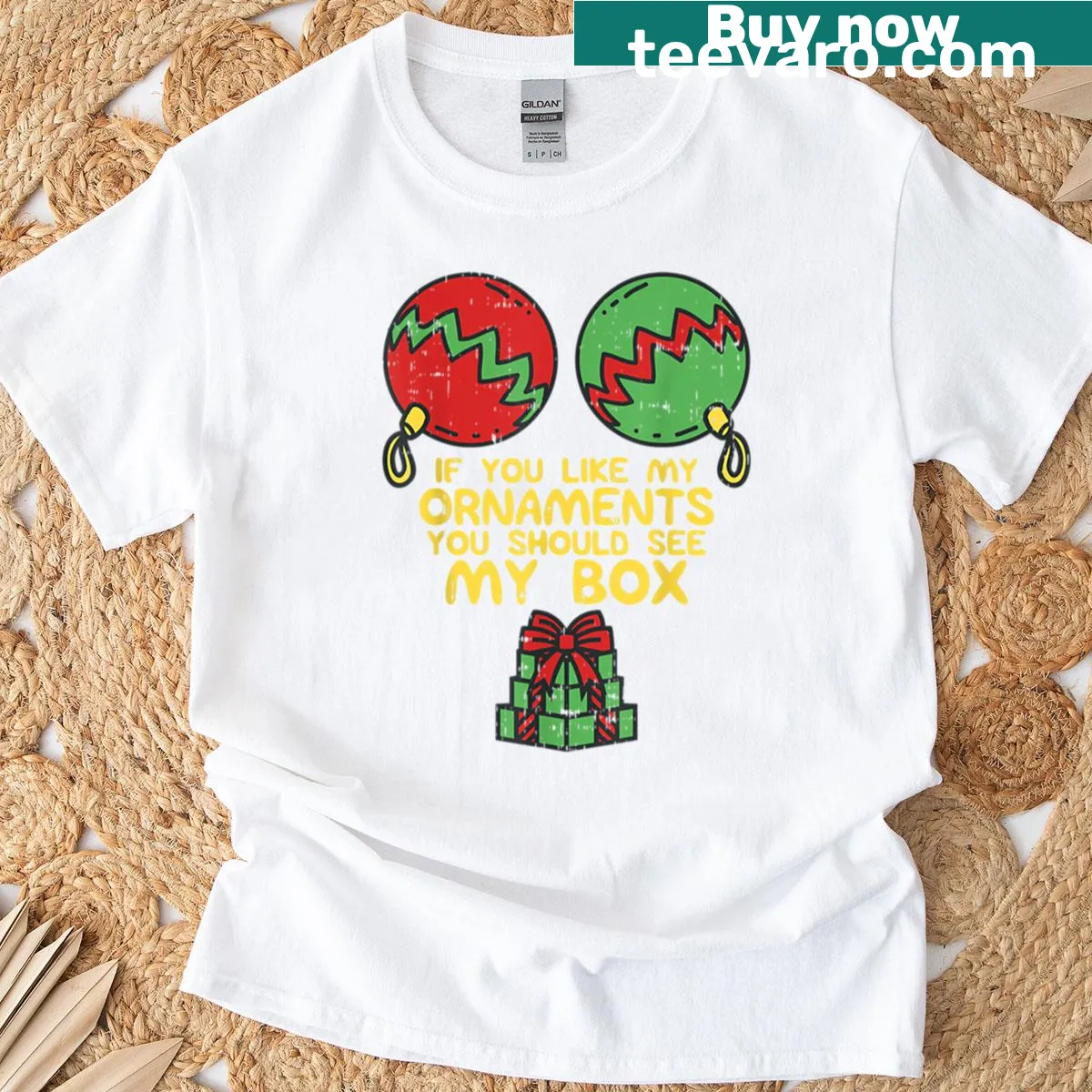 Cheeky holiday phrase T-shirt for women — on a men's t-shirt