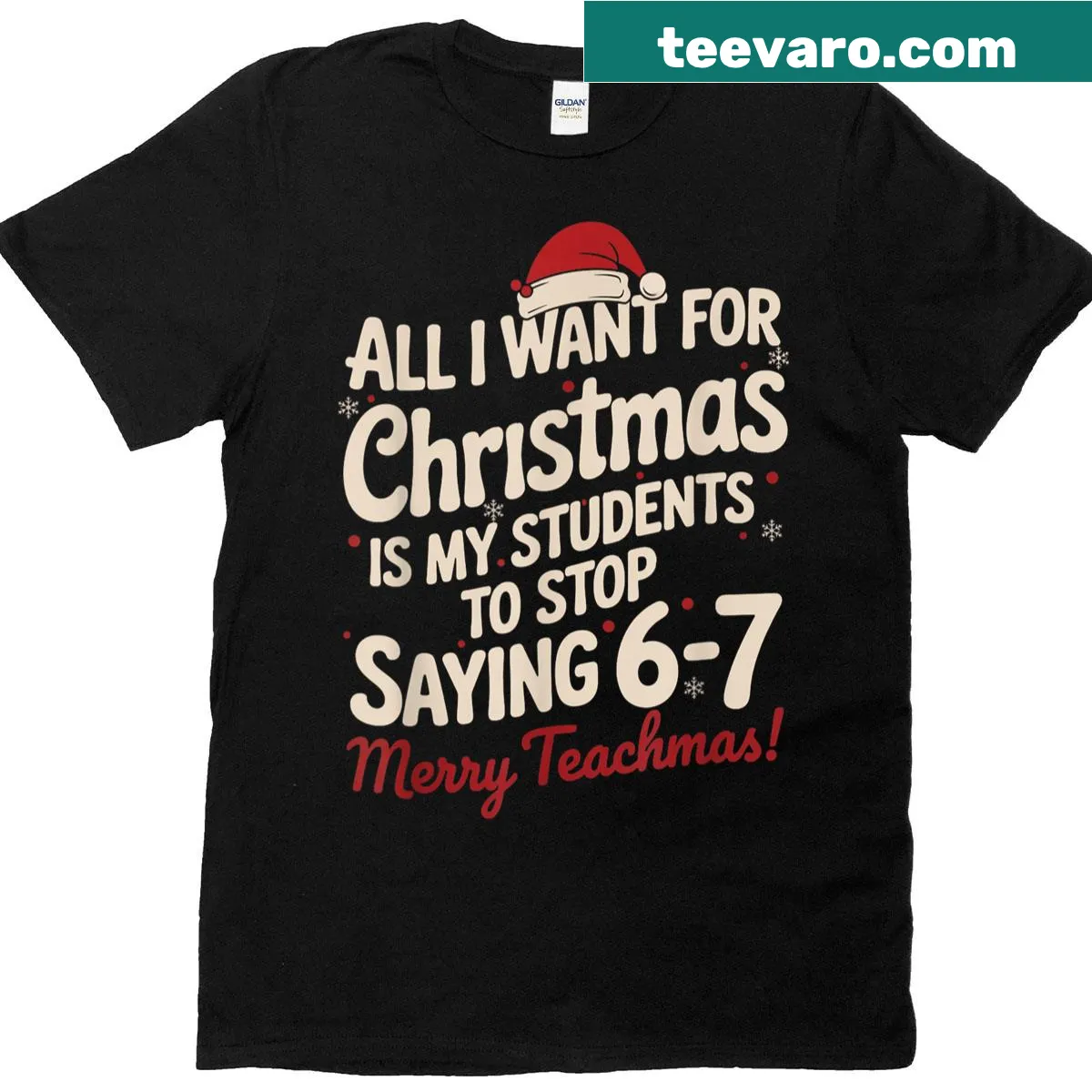 Humorous teacher T-shirt with festive message about students — on a men's t-shirt