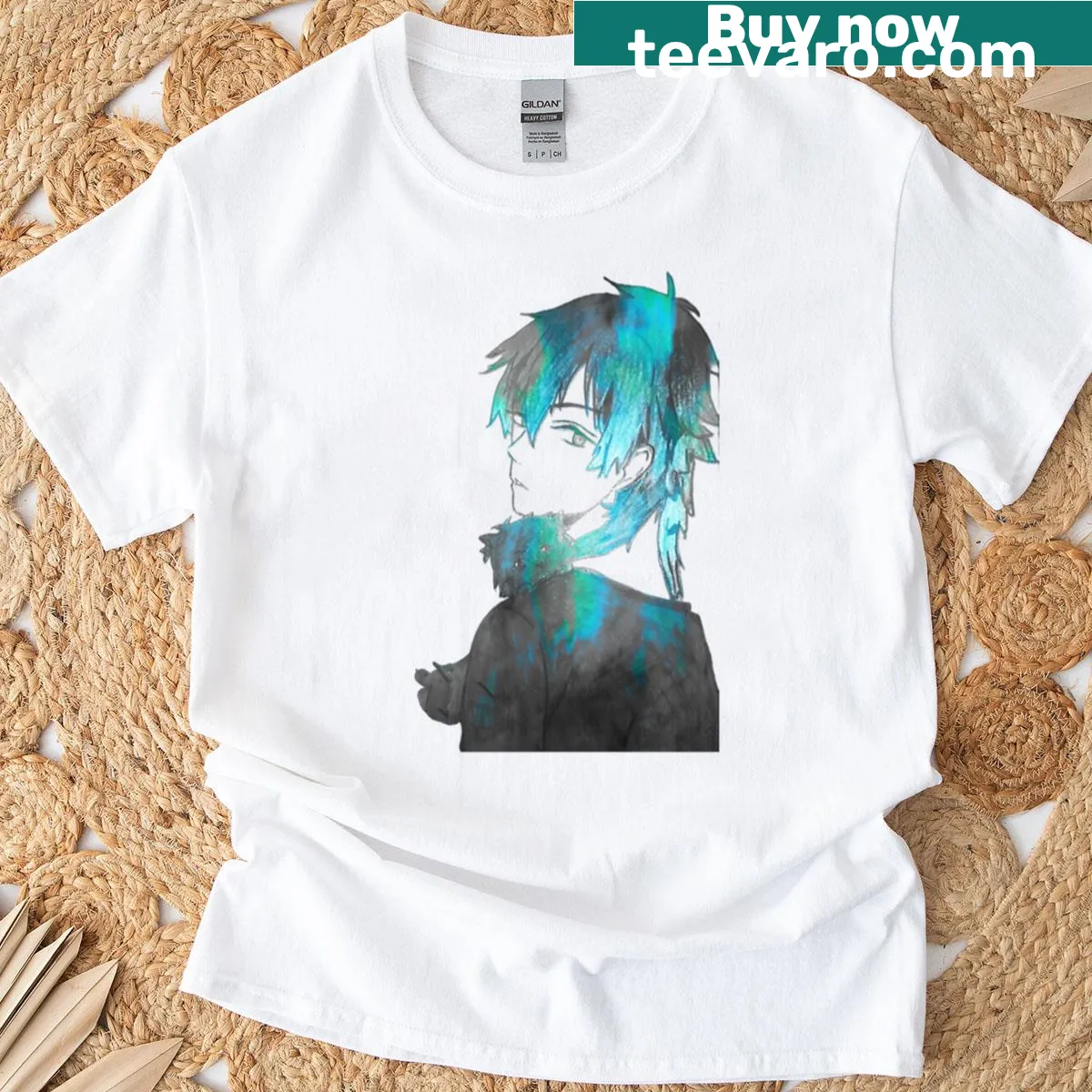 Illustration of Aoba from Dramatical Murder on a t-shirt — on a men's t-shirt